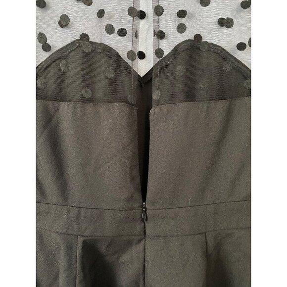 Black Polka Dot Mesh Long Sleeve Dress Coincidence & Chance Size S Polyester & V - Picture 10 of 10